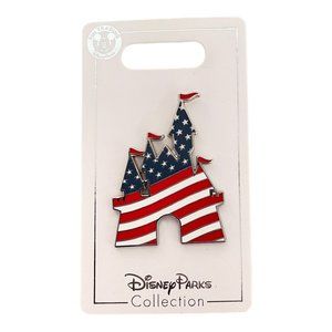 Disney Parks Patriotic Americana Stars Stripes Red White Blue Castle Pin